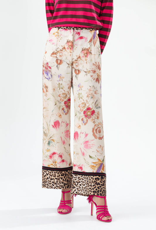 Pantalon large Féroce imprimé papyrus et léopard 2