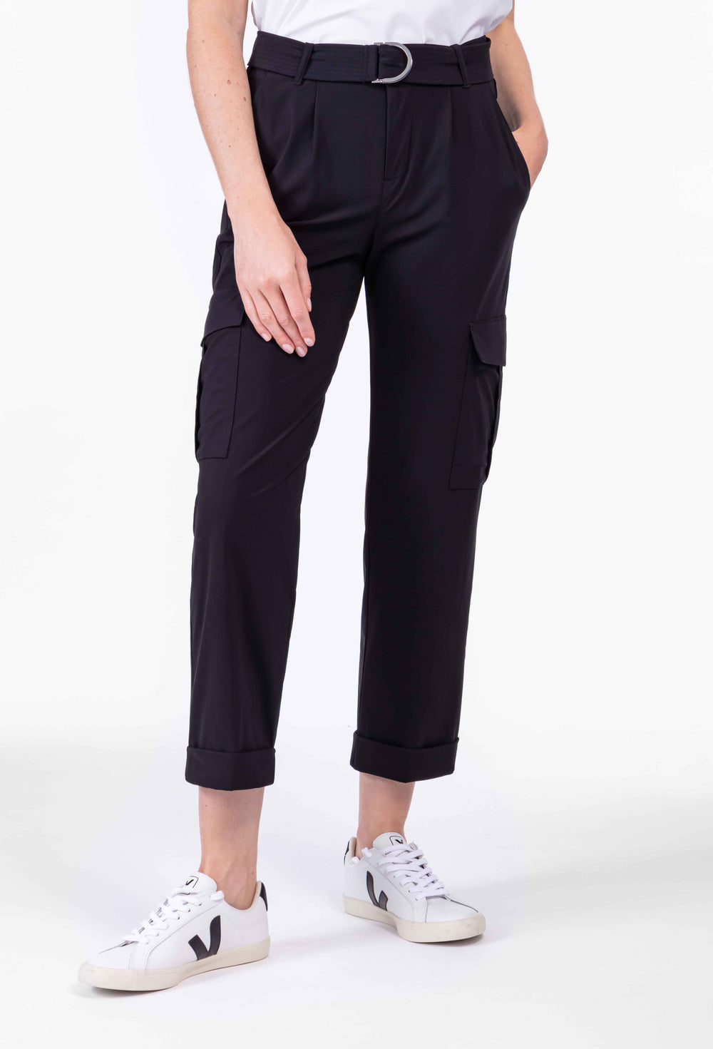 Pantalon + ceinture Lune coupe cargo noir 2