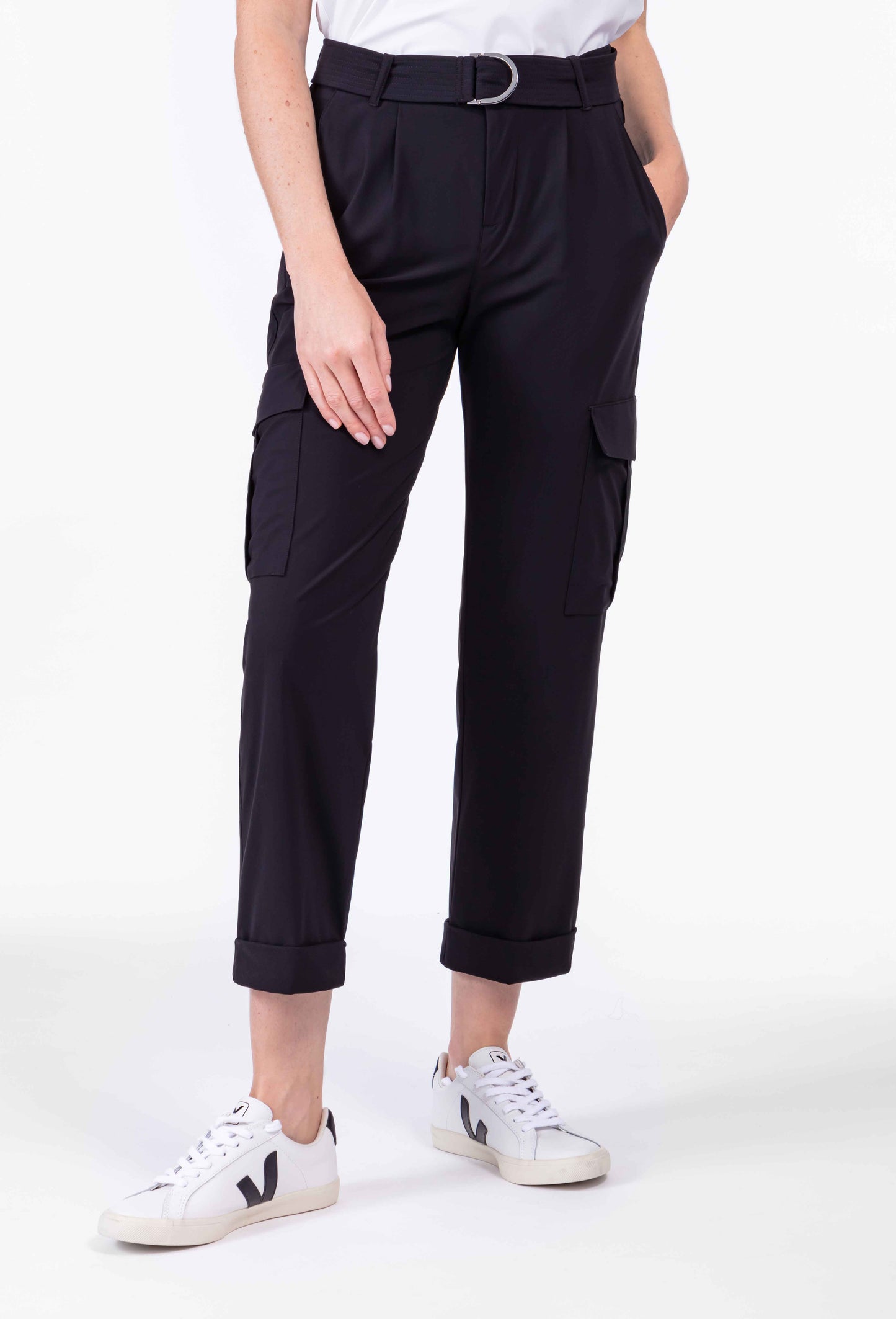 Pantalon + ceinture Lune coupe cargo noir 2