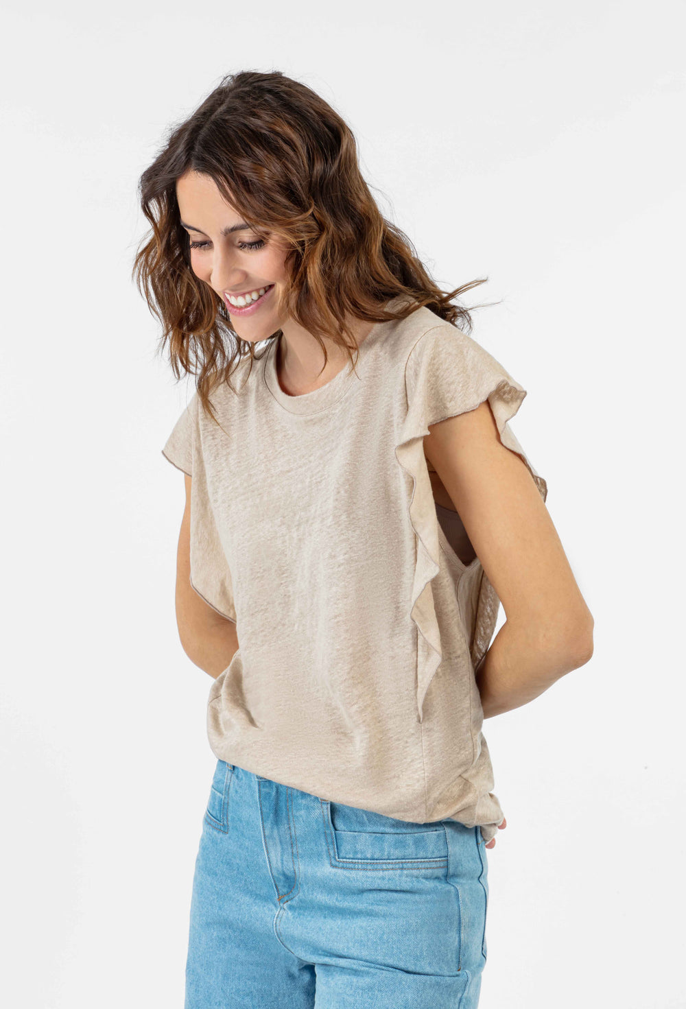T-shirt Veda en lin sable 4
