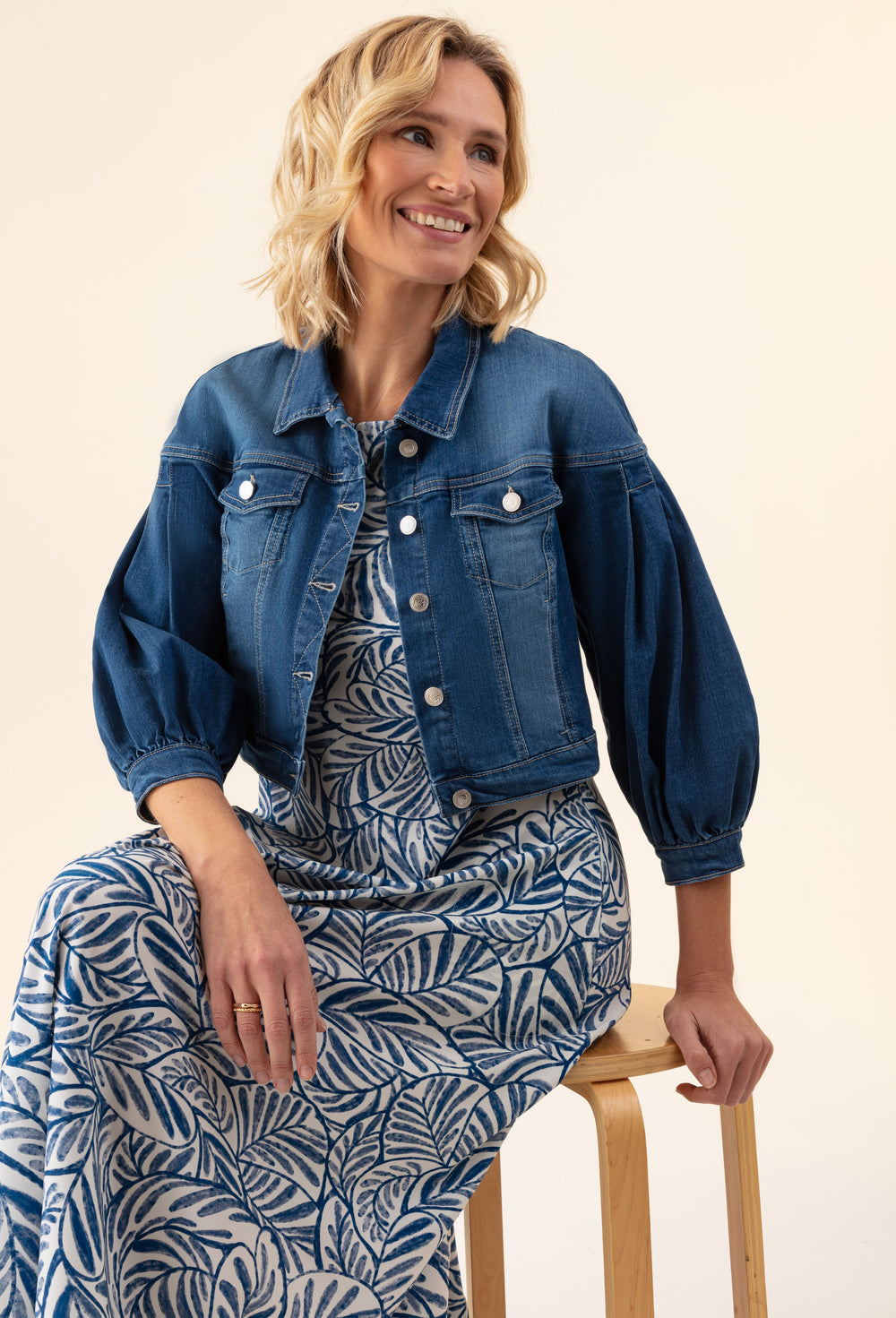 Blouson Rivage en coton bleu jean 2