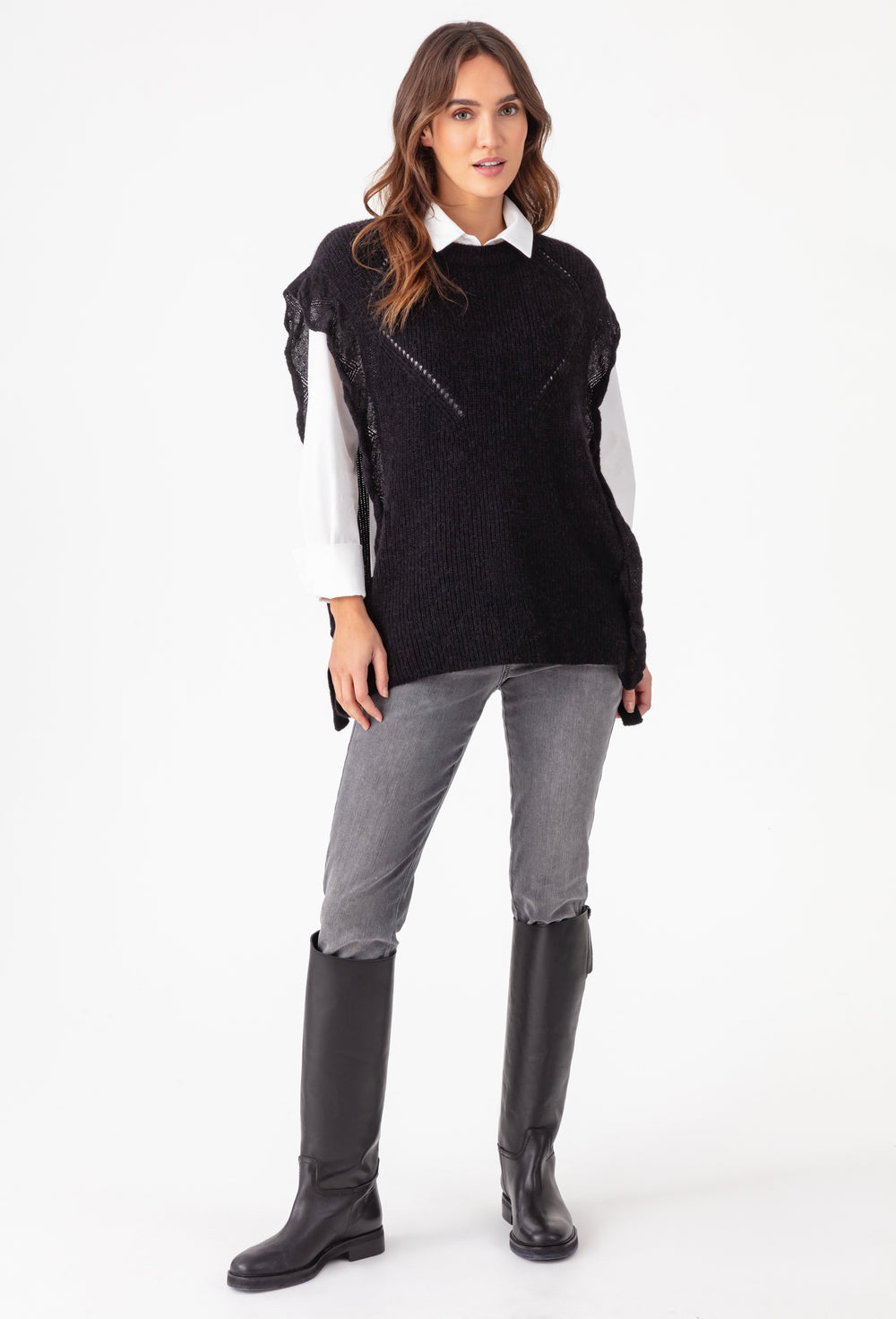 Pull sans manches Jones noir en laine 2