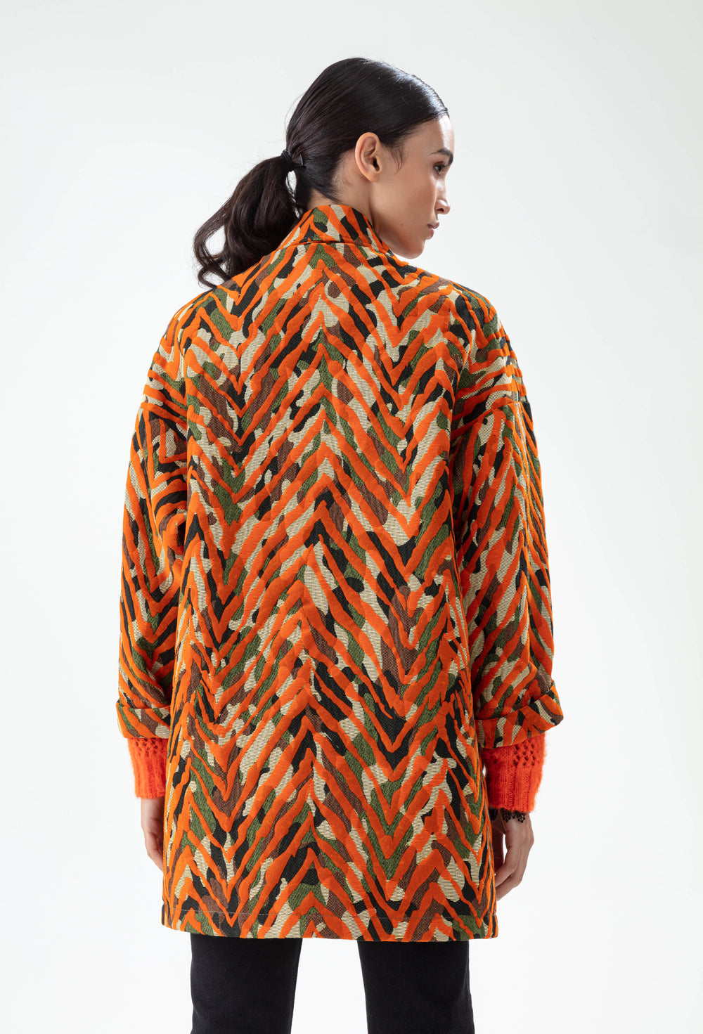 Manteau Muse zébré orange 3