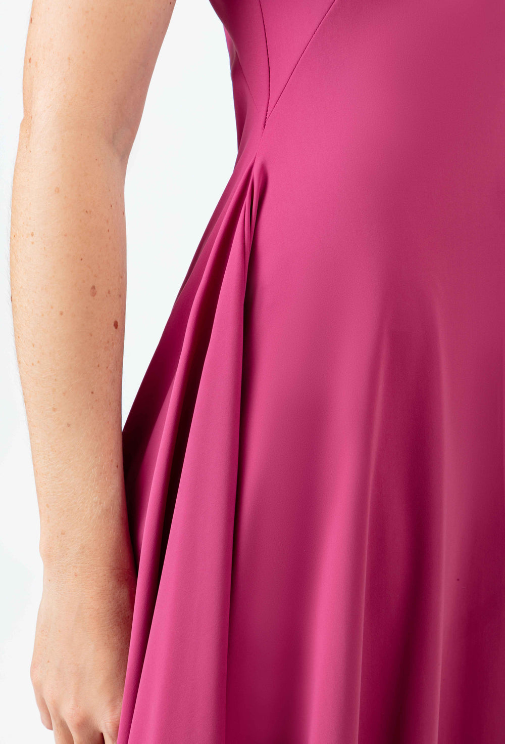 Robe longue Leanne en jersey technique framboise 3