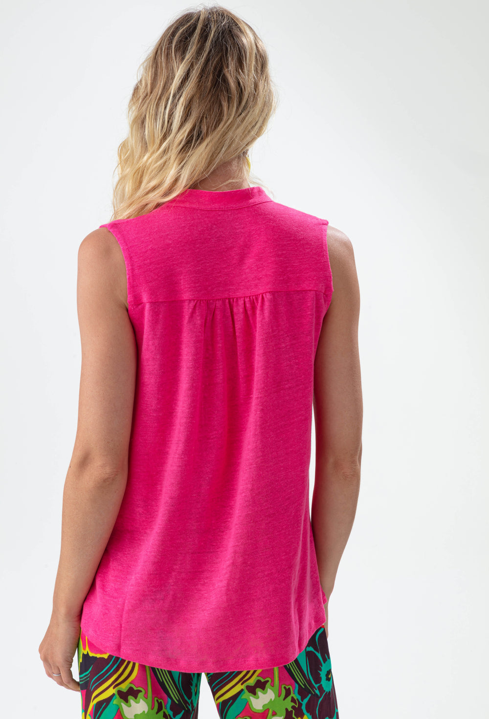 Top Trèfle rose 100% lin 3