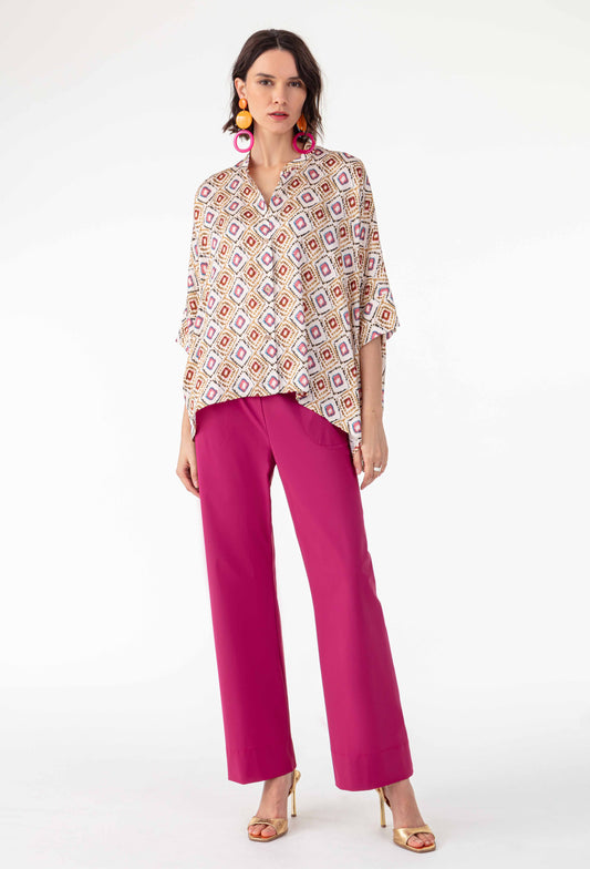 Pantalon Hera en jersey technique framboise 1