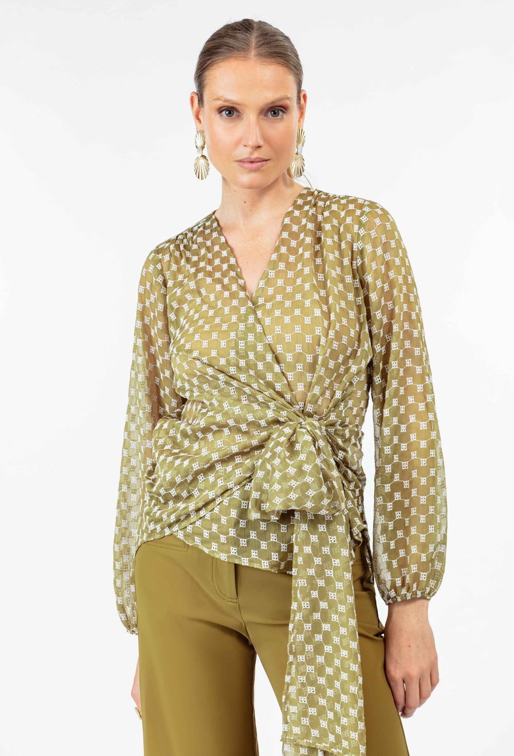 Blouse cache-coeur Gael en mousseline 2