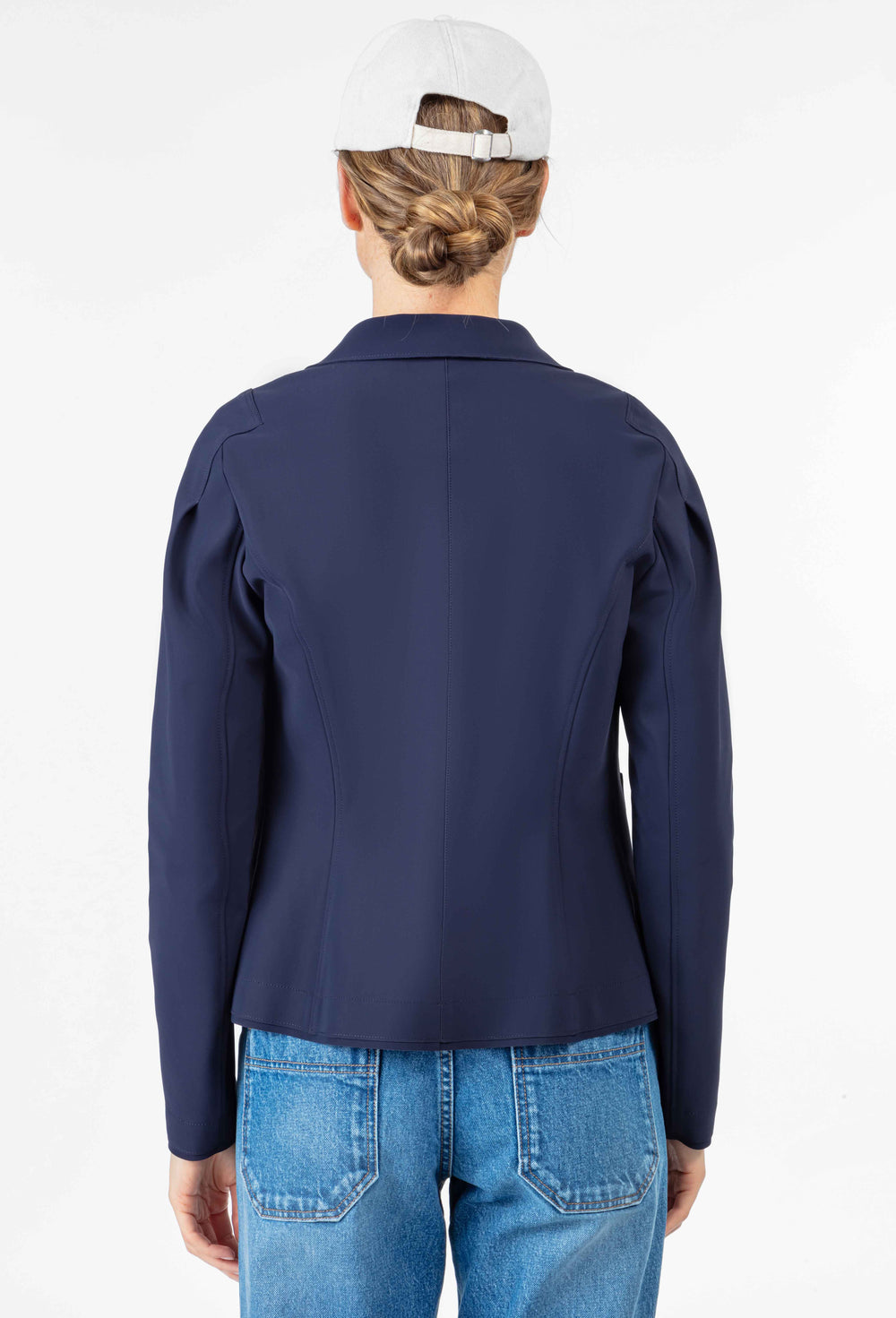 Veste tailleur Dorian en jersey technique marine 3