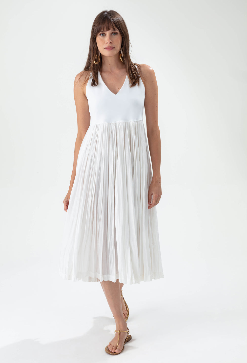 Robe Taillis blanche en jersey technique 1