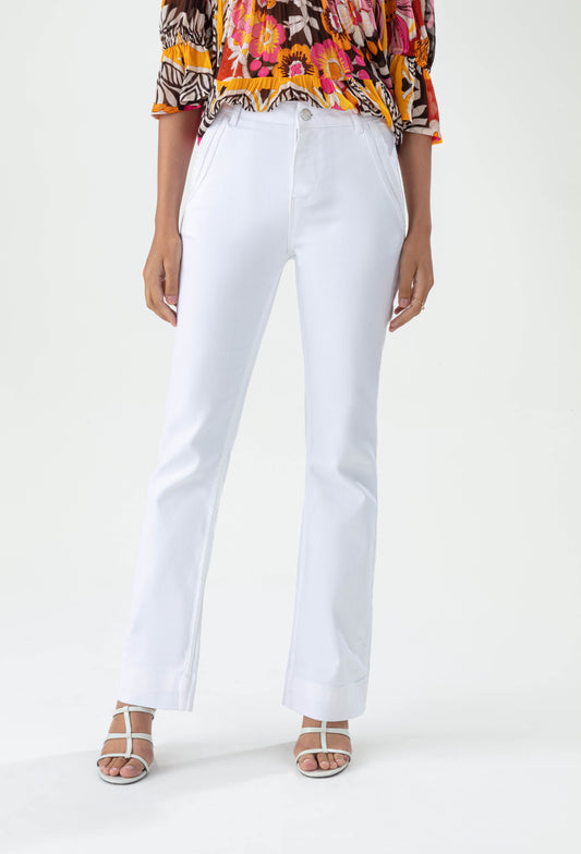 Jean Tradition blanc coupe flare 1