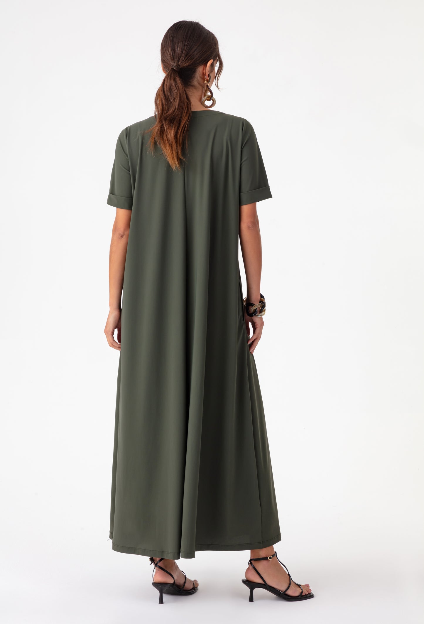 Robe Julia kaki en jersey technique 3