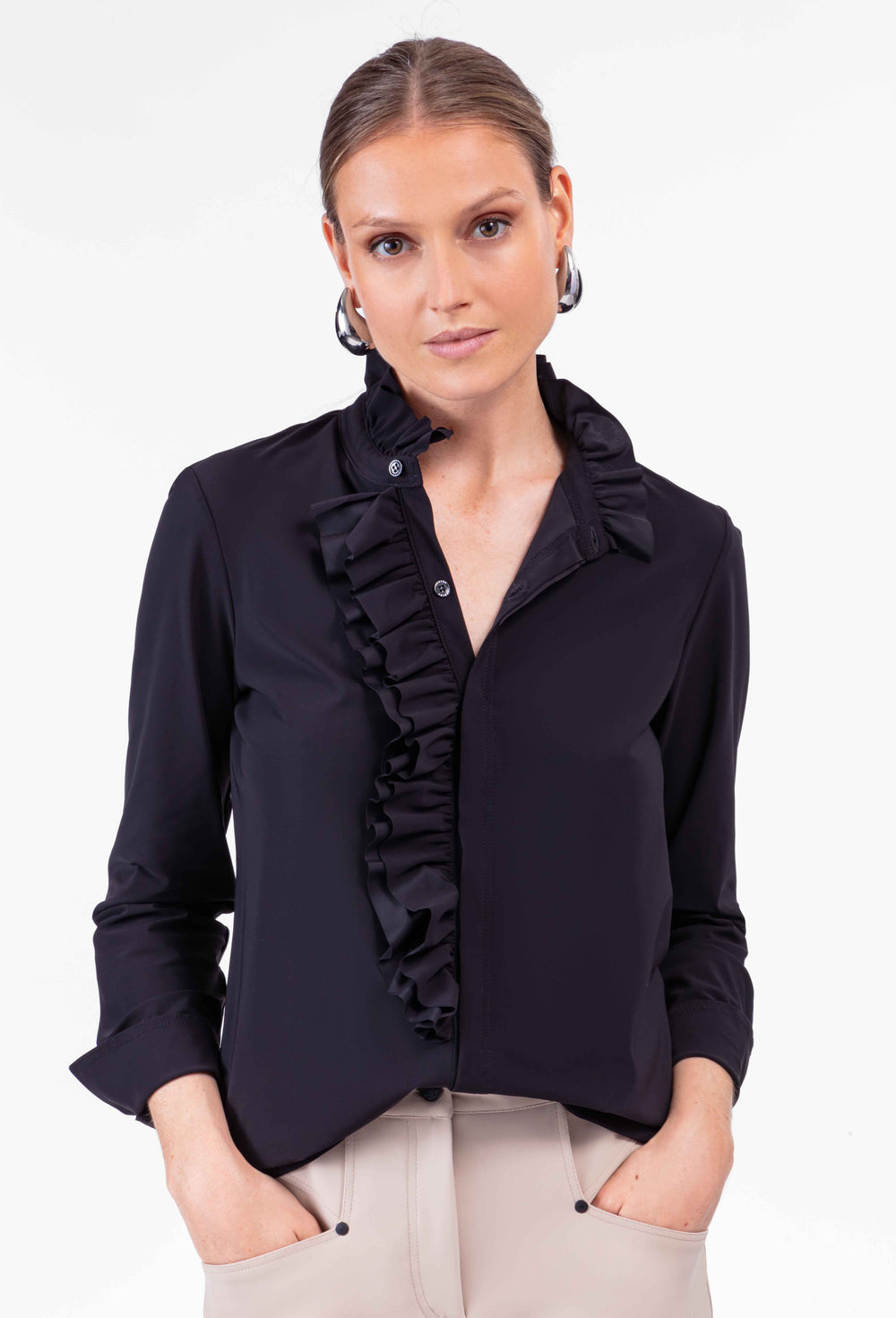 Chemise Colas en jersey technique noir 1