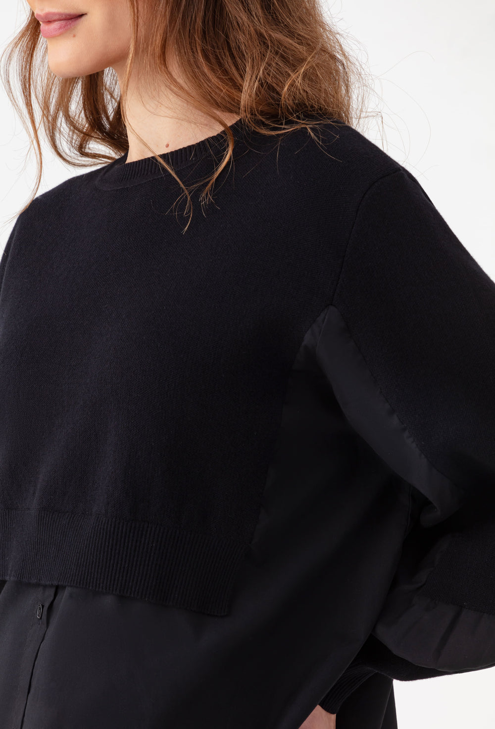 Pull Raven chemise noir en laine 2