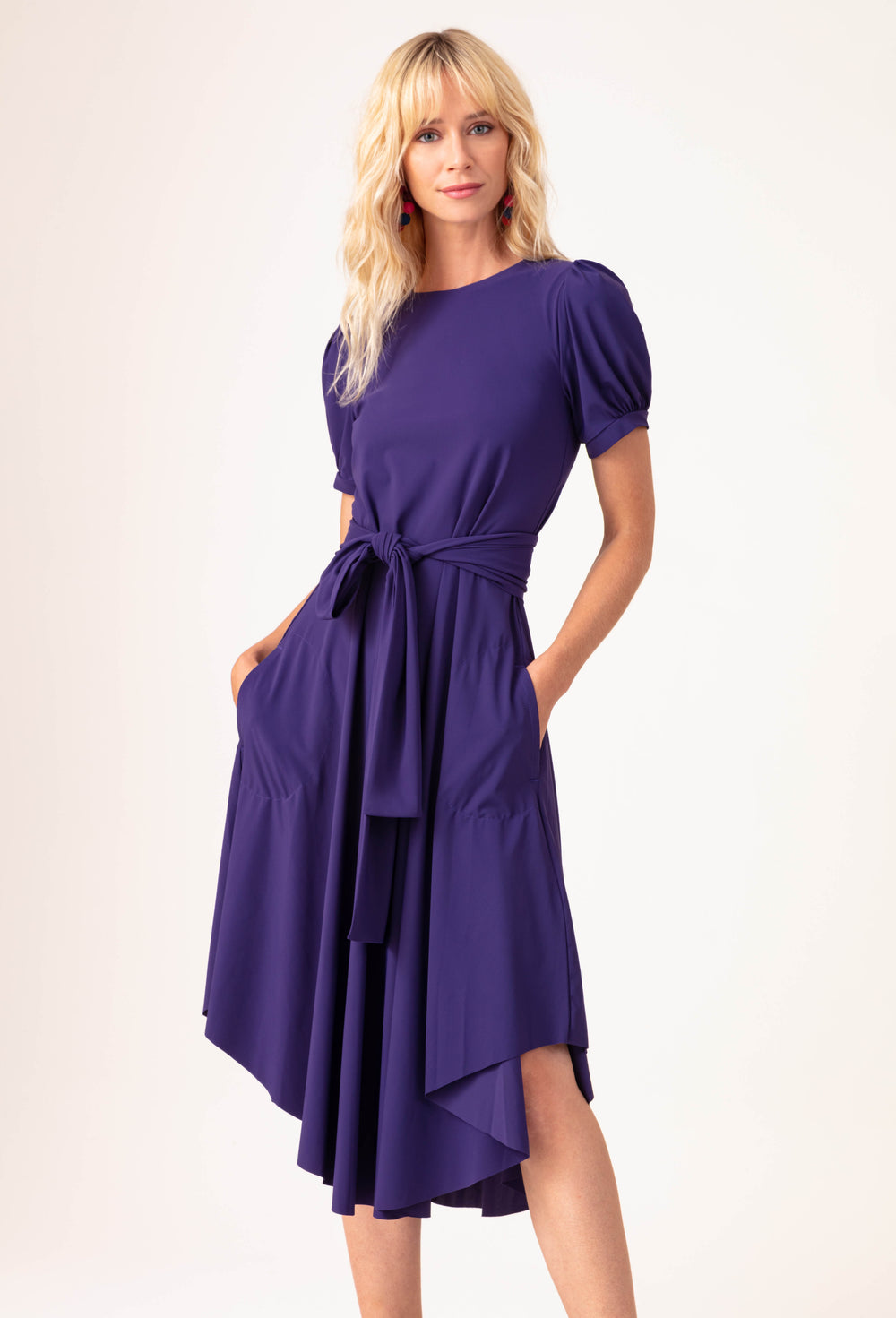 Robe + Ceinture Bianca violette en jersey technique 1