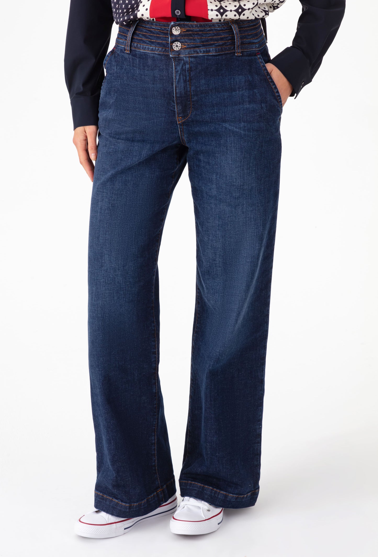 Jean large Monroe bleu en coton 2