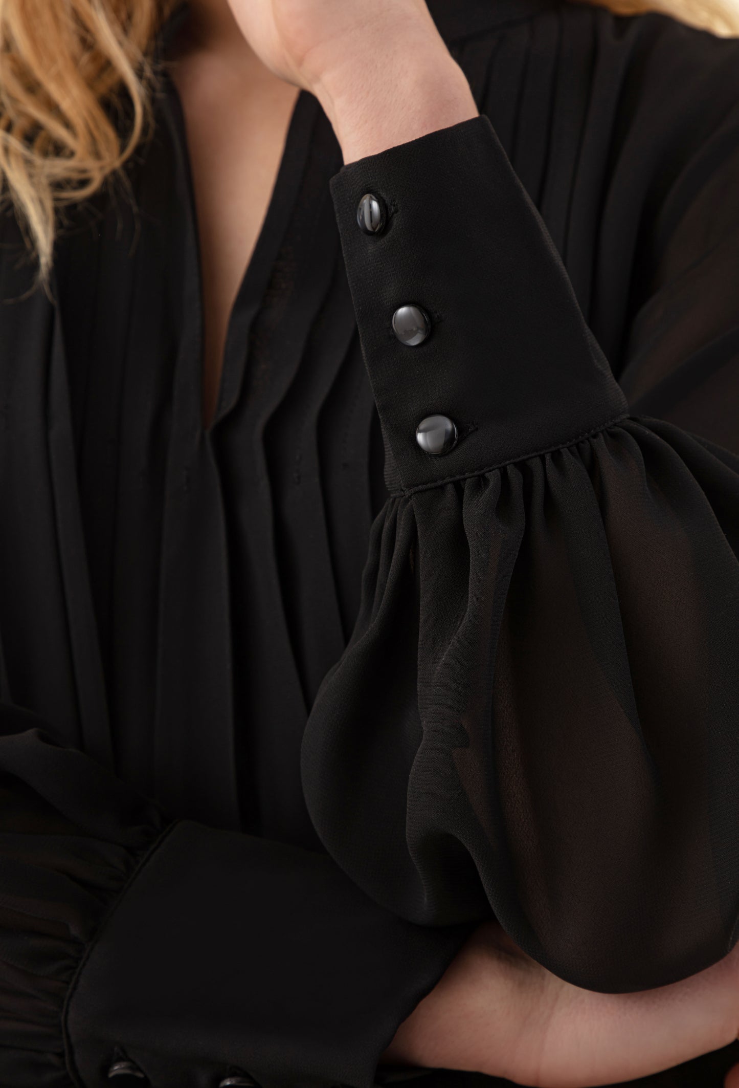 Blouse plissée Bobby noire 3