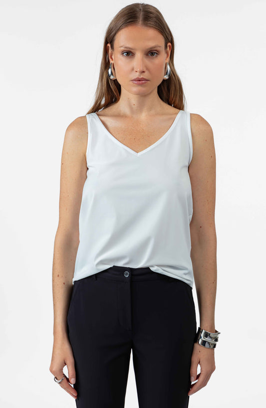 Débardeur Valois blanc en jersey technique 1