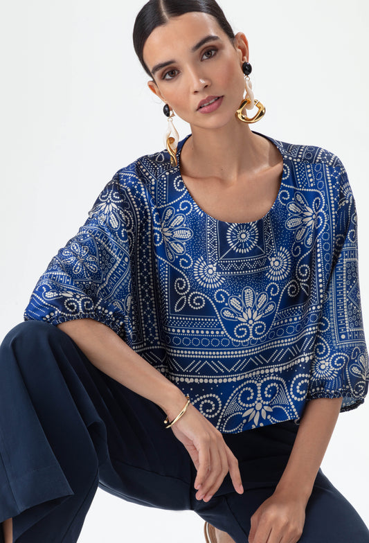Blouse Jean imprimé foulard 6