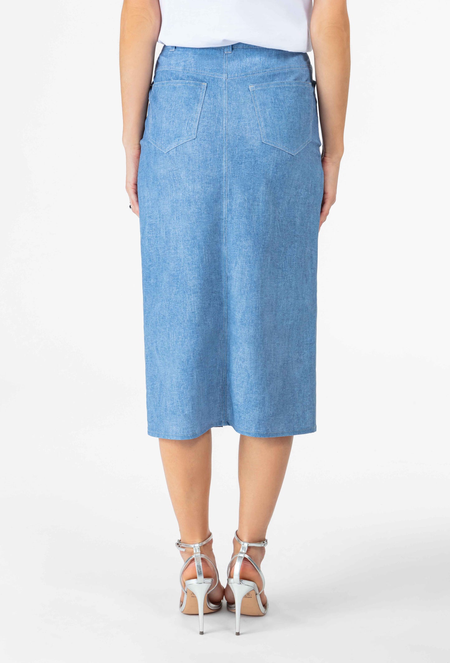 Jupe crayon Marion en jersey technique denim 5