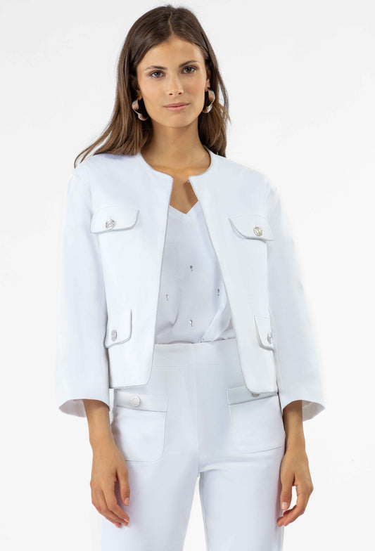 Veste officier Jimmy en coton blanc 1