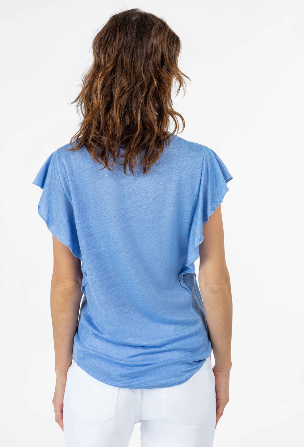 T-shirt Veda en lin bleu 3
