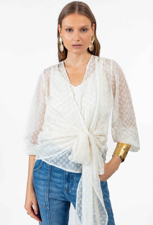 Blouse cache-coeur Gael en mousseline 1