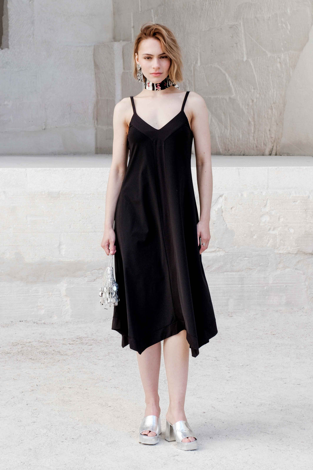 Robe longue Chloé en jersey technique noir 4