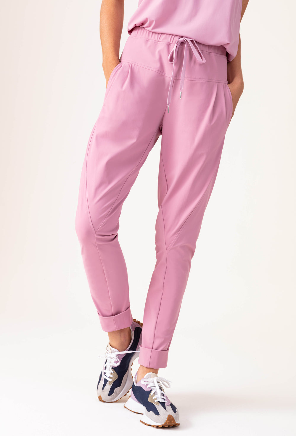 Pantalon Leon lilas en jersey technique 2