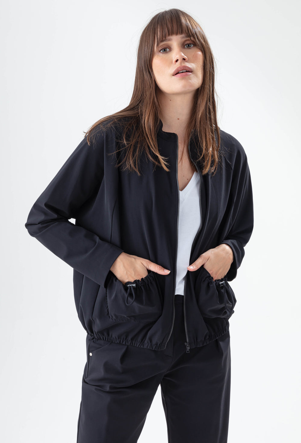 Blouson Aya noir en jersey technique 1