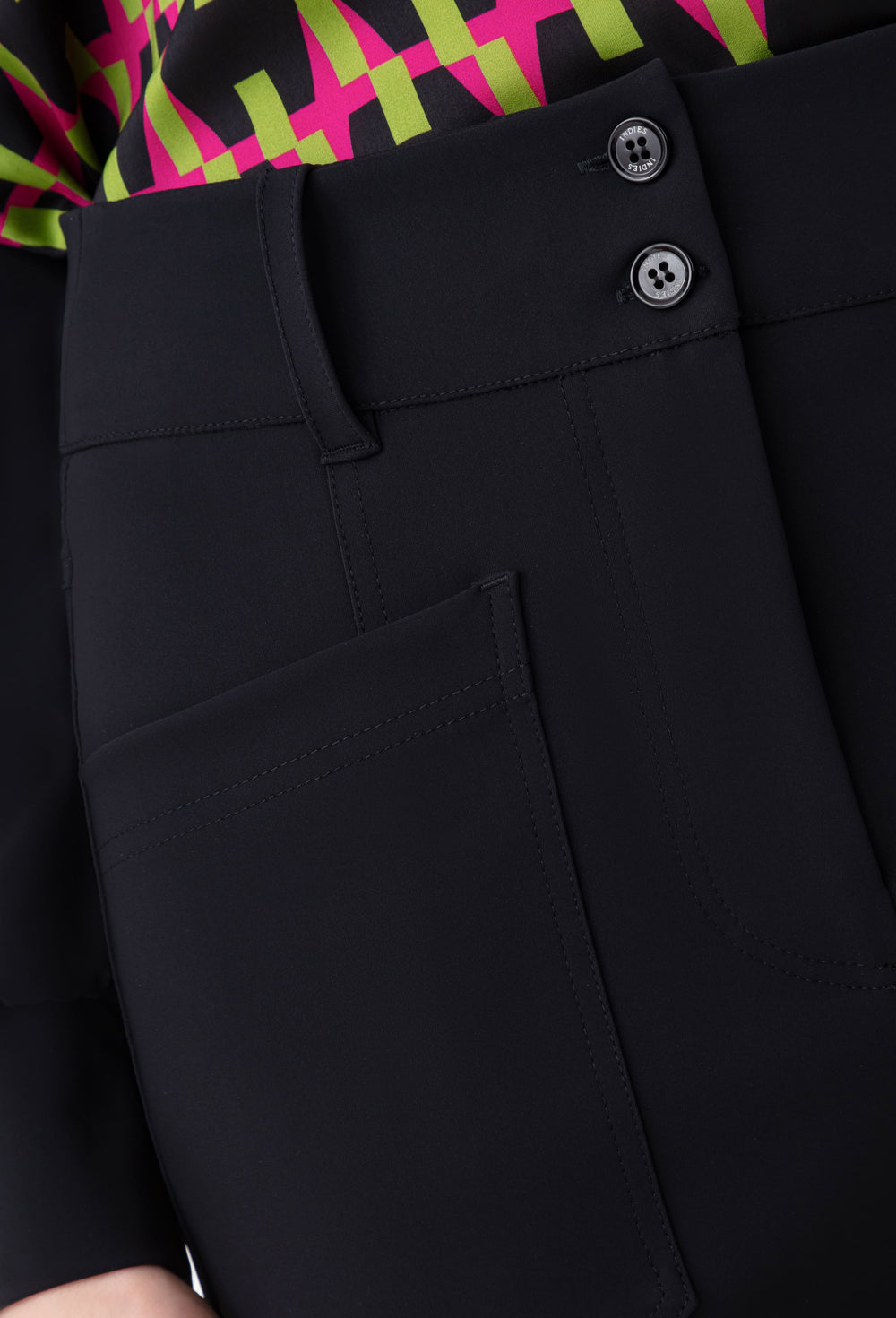 Pantalon droit Milan noir en jersey technique 4