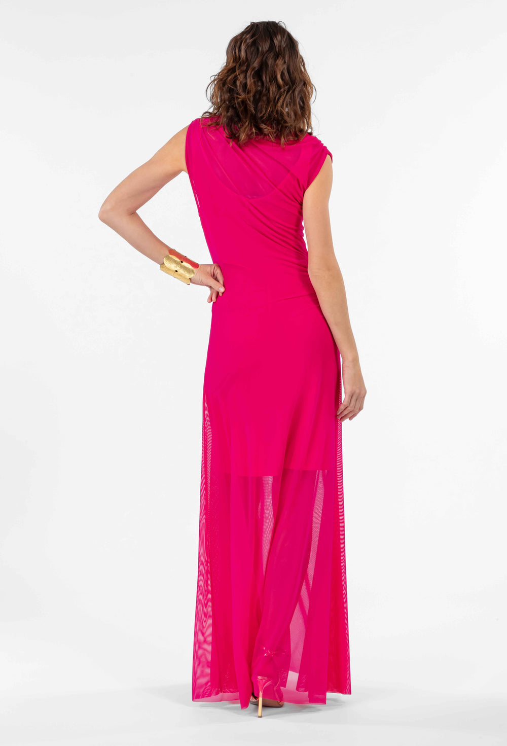 Robe longue Betanie fuchsia 3