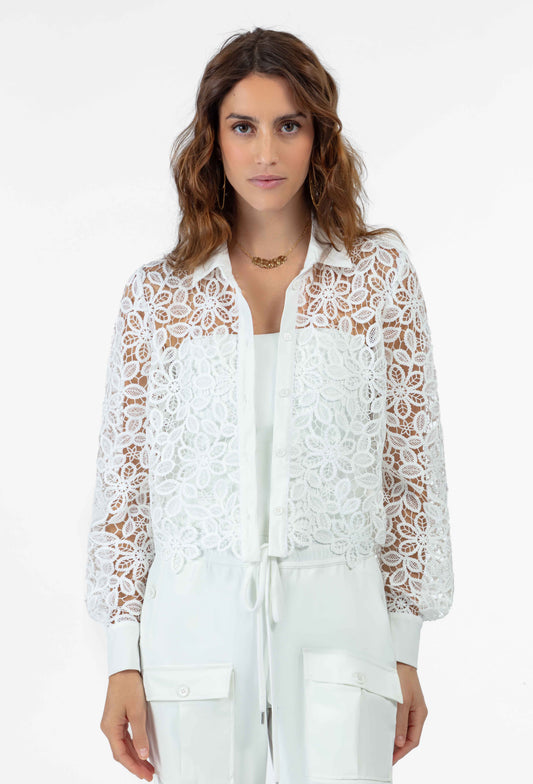 Chemise cropped Giulia blanche 1