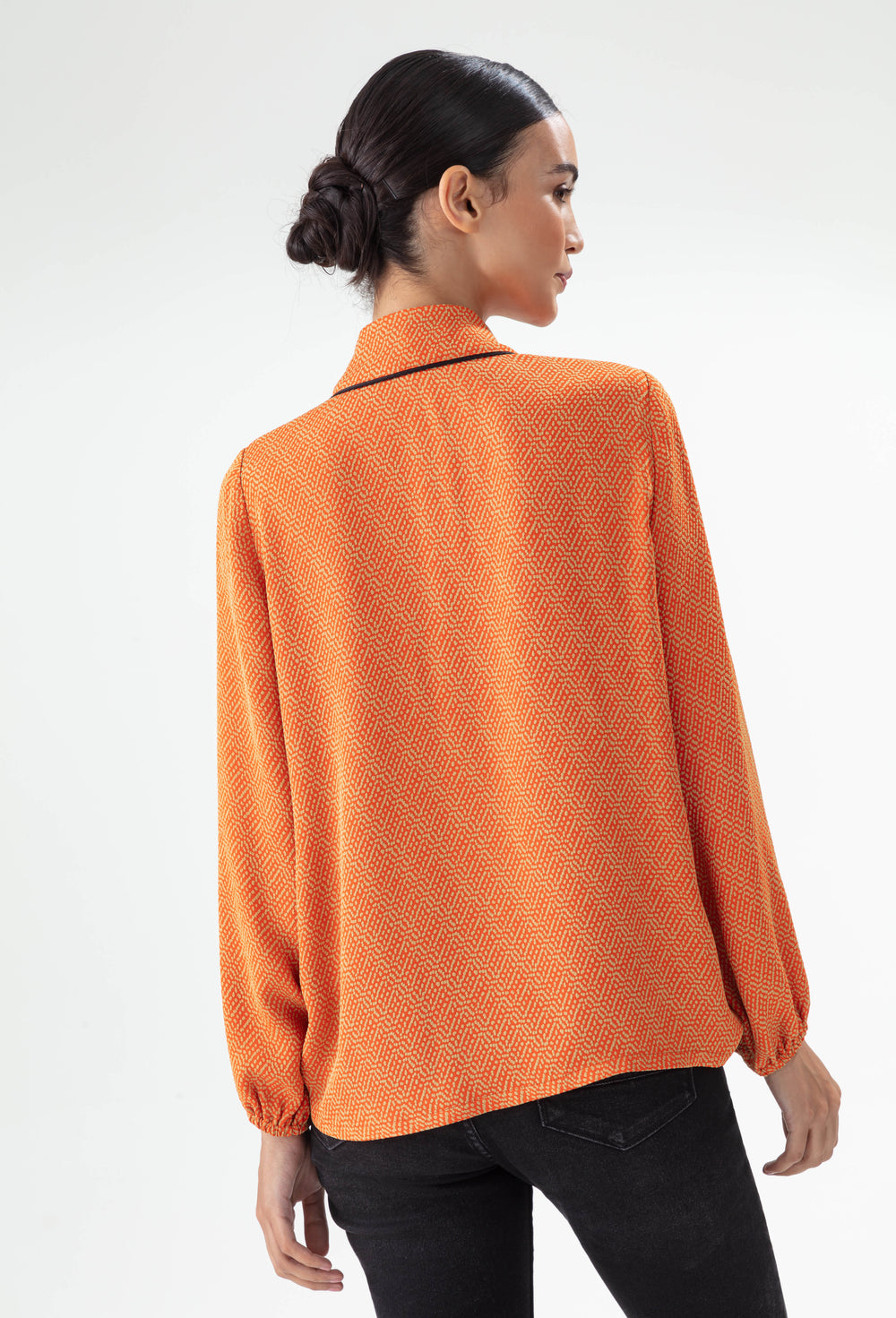 Blouse Icone orange perlée 3