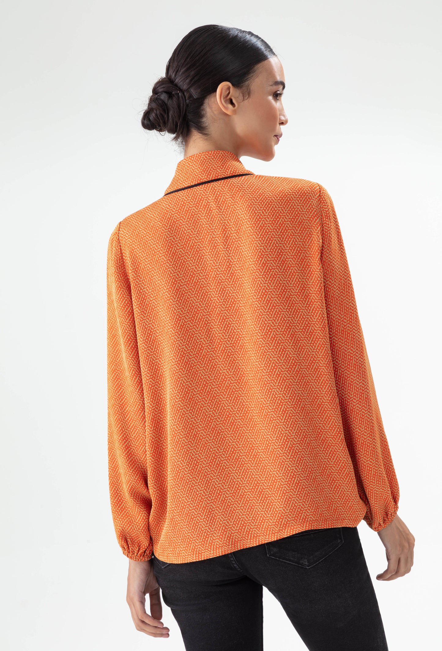 Blouse Icone orange perlée 3