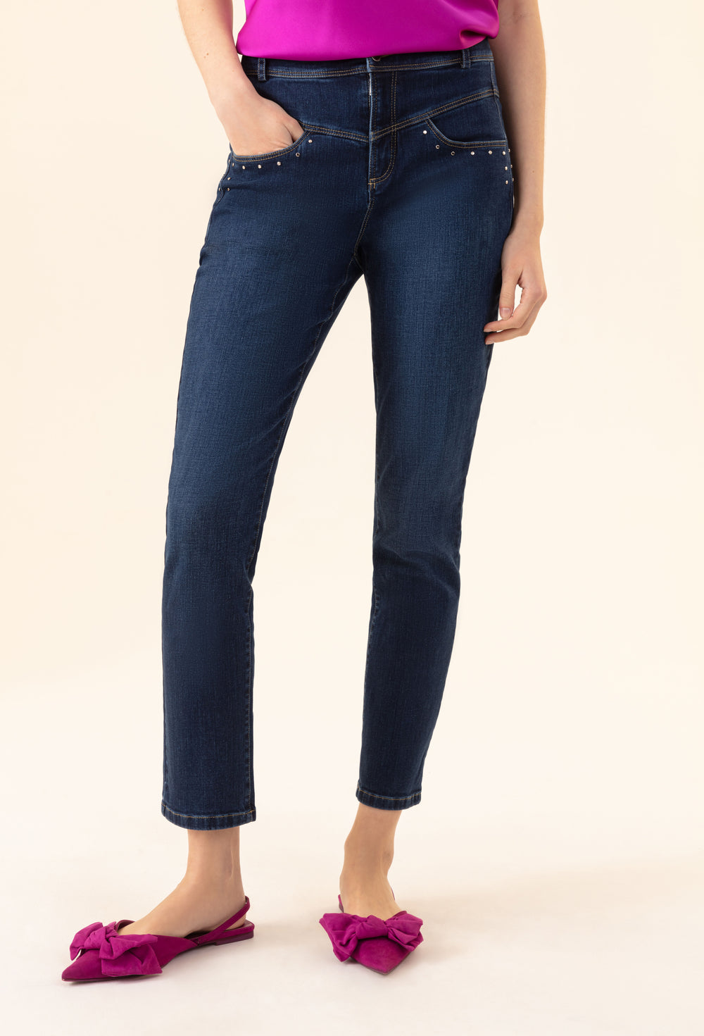 Jean Trefle en coton bleu jean 2
