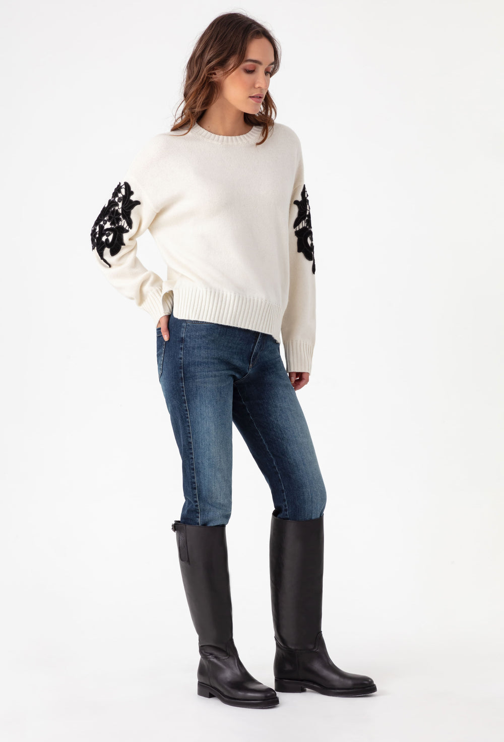 Pull écru Georgie en laine ecrue 4
