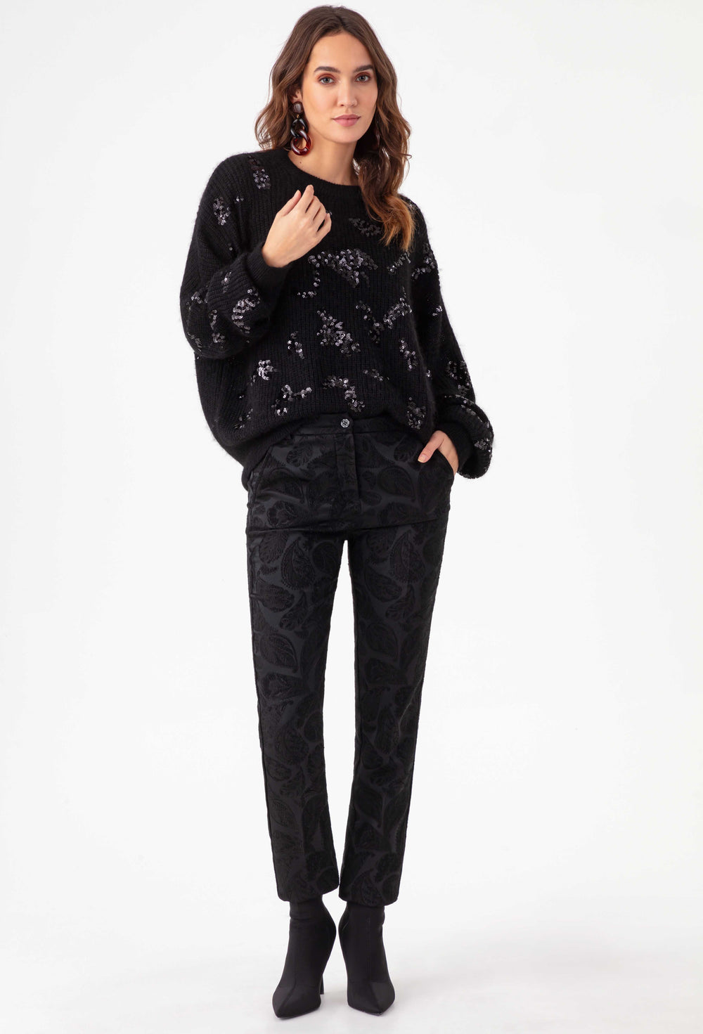 Pull Kay noir à sequins en alpaga 6