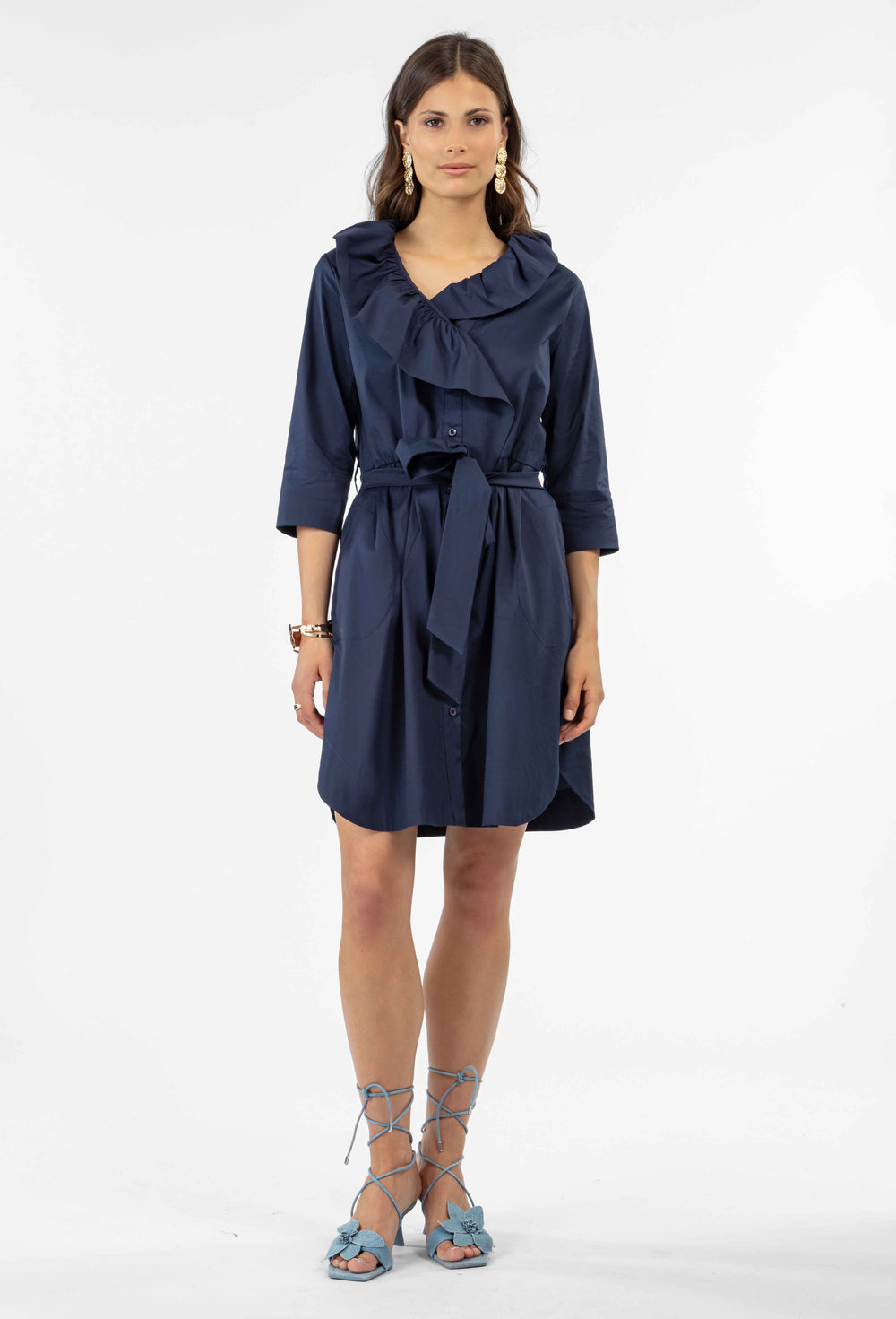 Robe chemise mi-longue Abby en popeline de coton 2