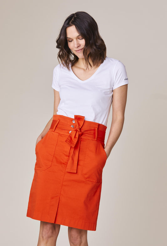 Jupe Zoe en coton orange 1