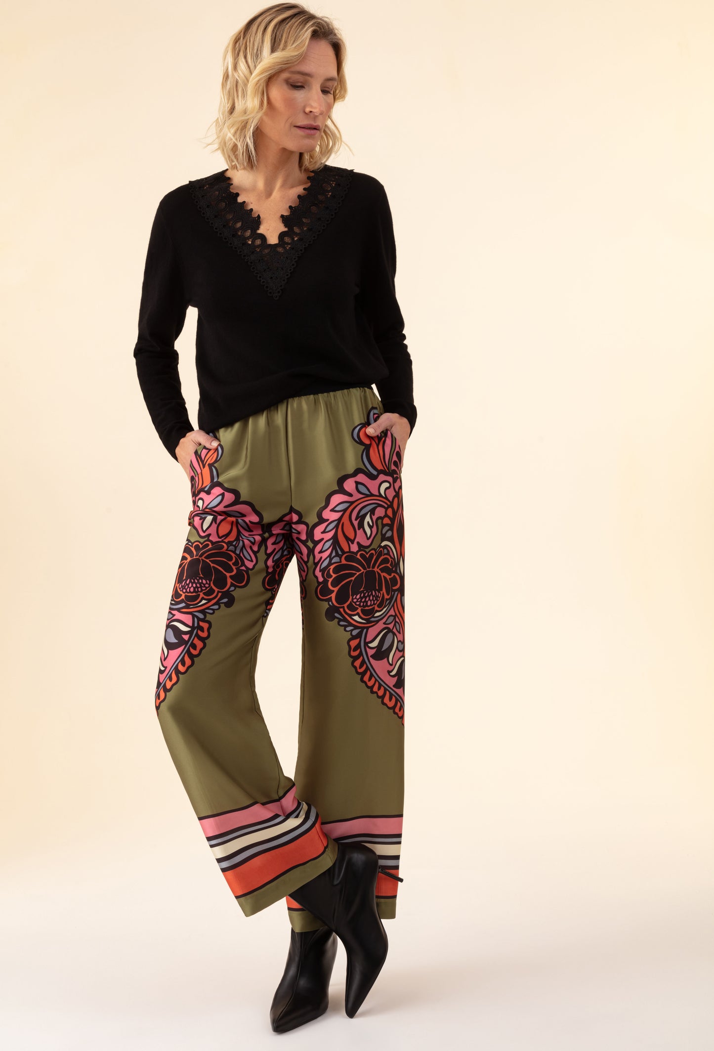 Pantalon large Ana imprimé Palazzo 1
