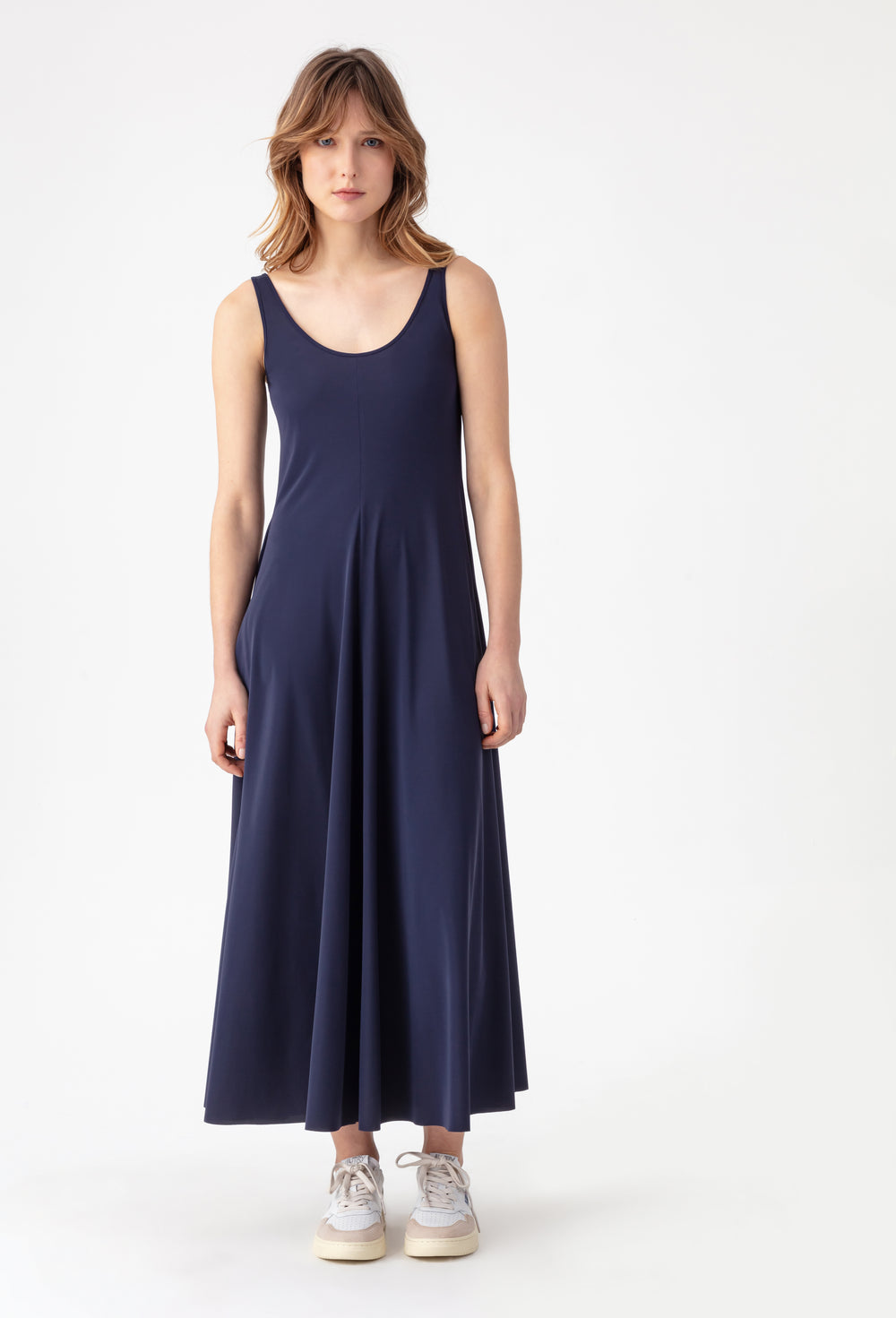 Robe Lara en jersey technique marine 1