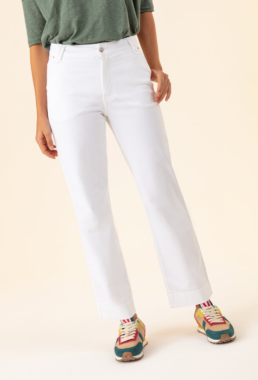 Jean Felix blanc en coton 2