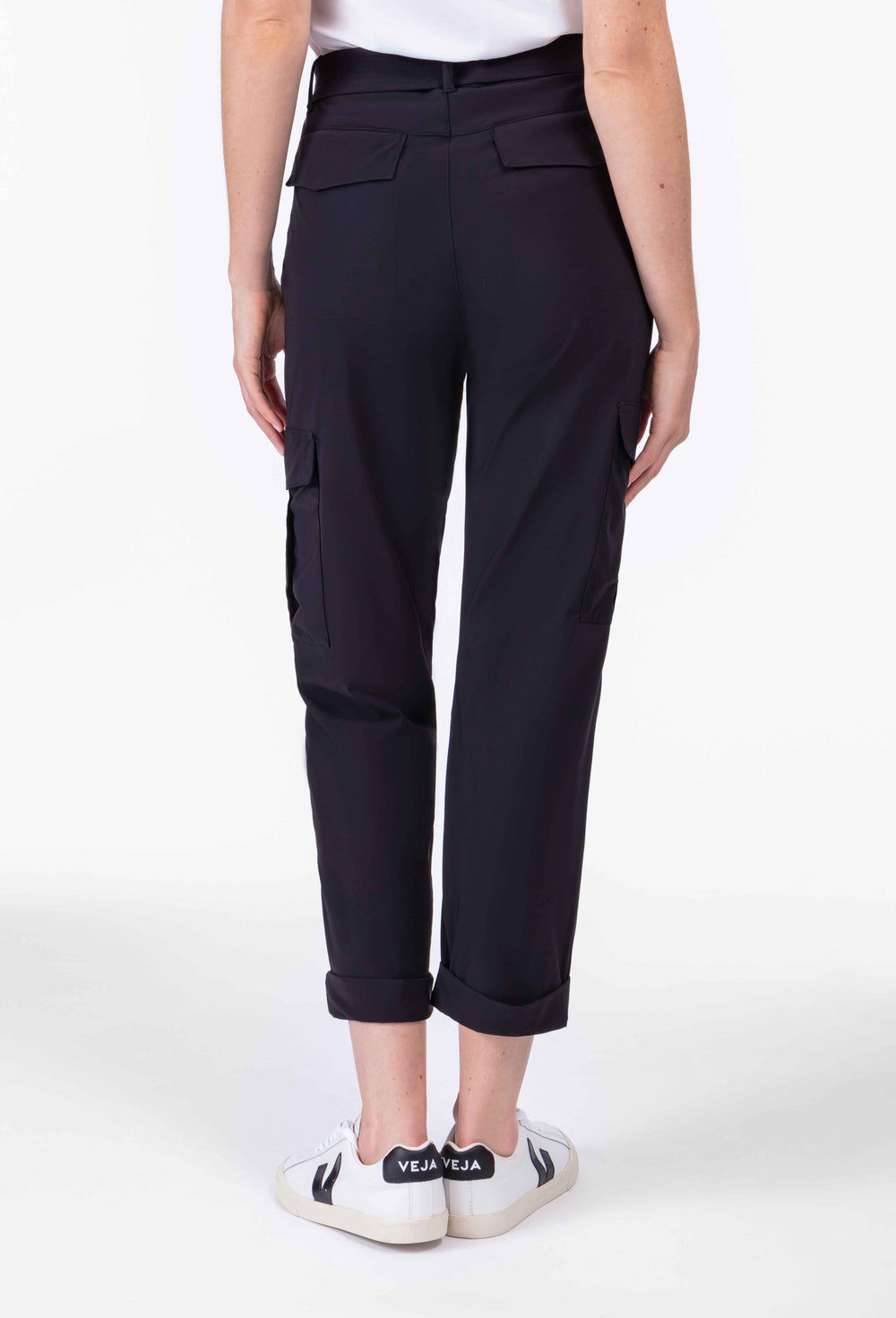 Pantalon + ceinture Lune coupe cargo noir 3