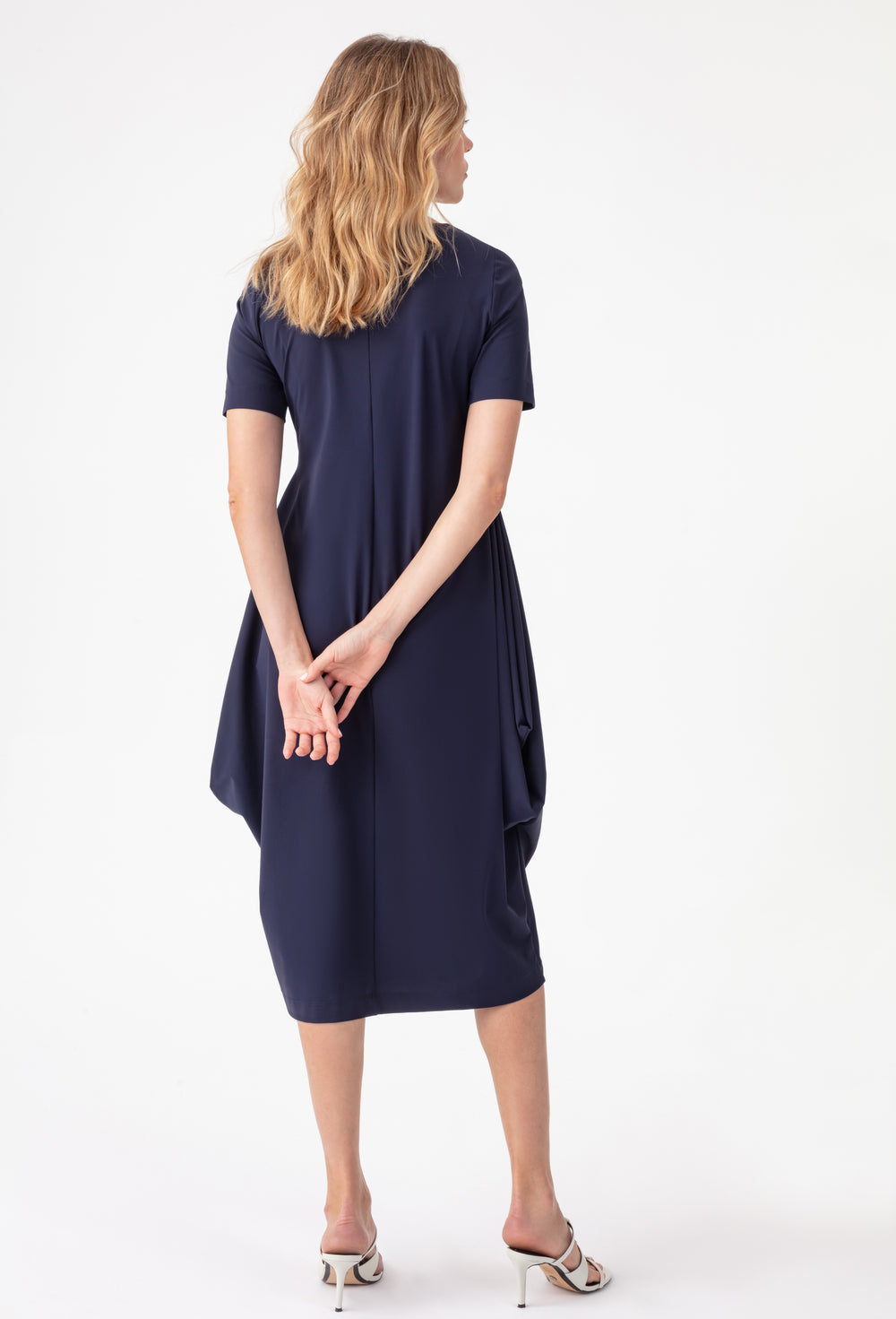 Robe Lena en jersey technique bleu marine 3