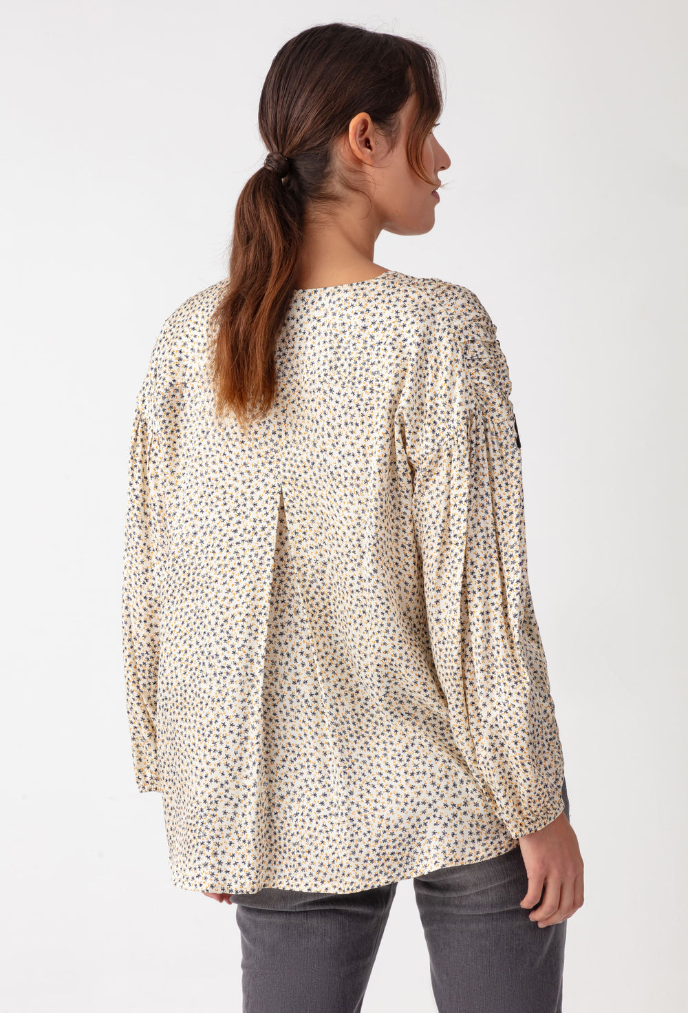 Blouse col v Naila en viscose italienne 2