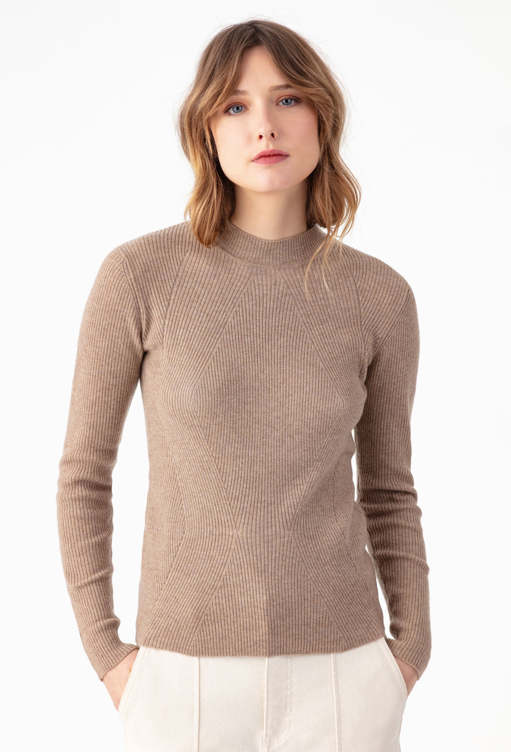 Pull Talitha beige en laine 1