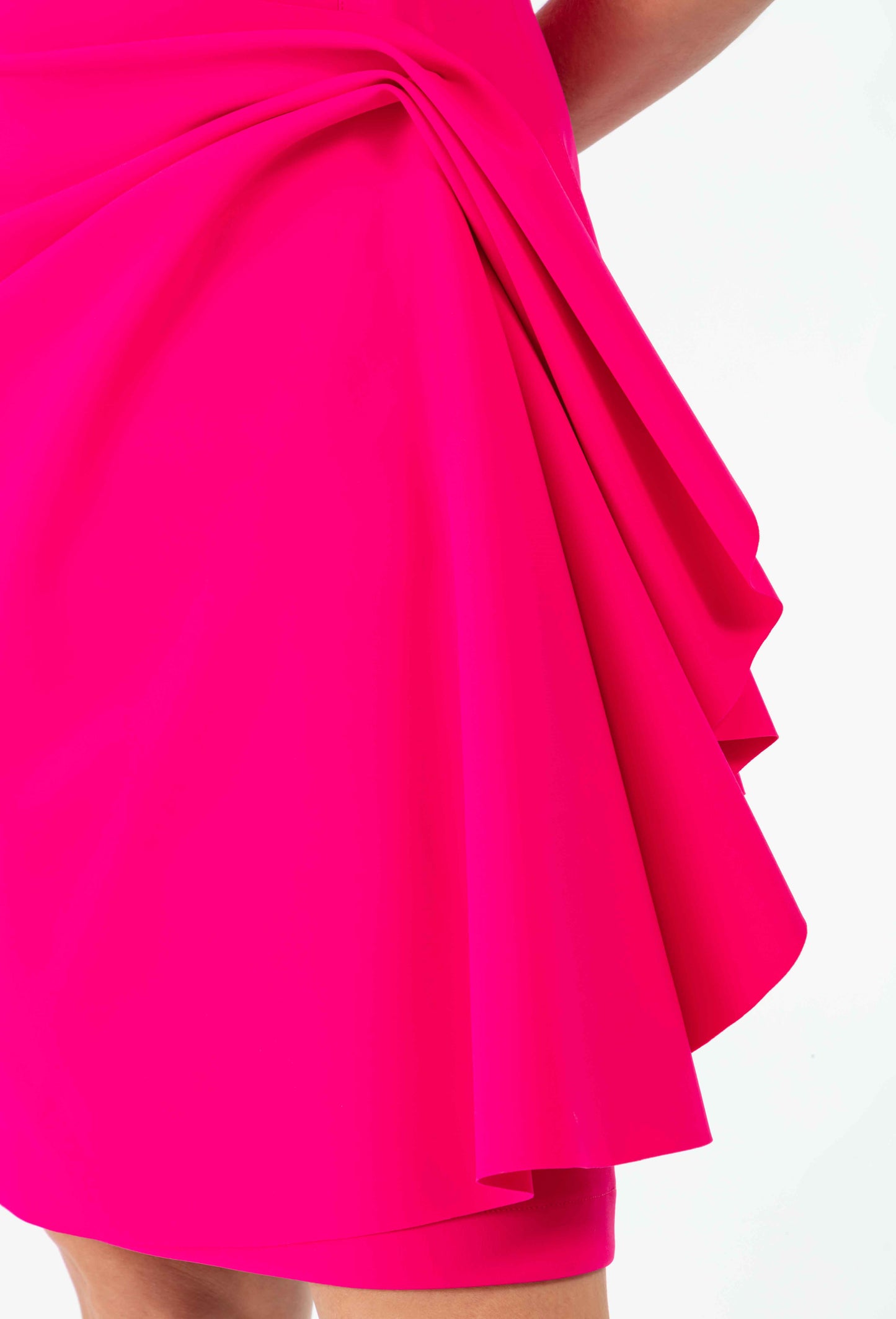 Robe courte Candice en jersey technique fuchsia 2