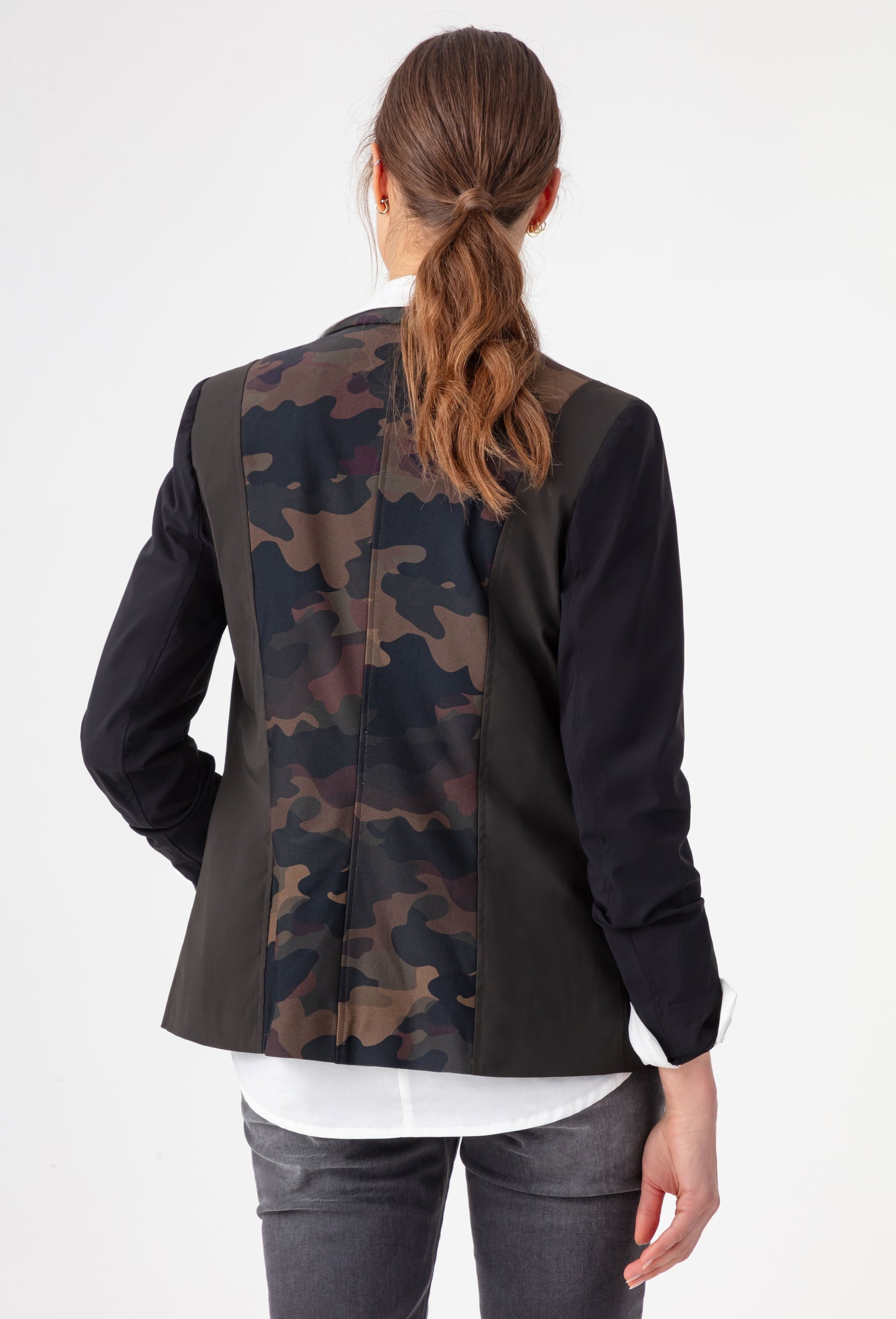 Veste tailleur Riley kaki en jersey technique 3