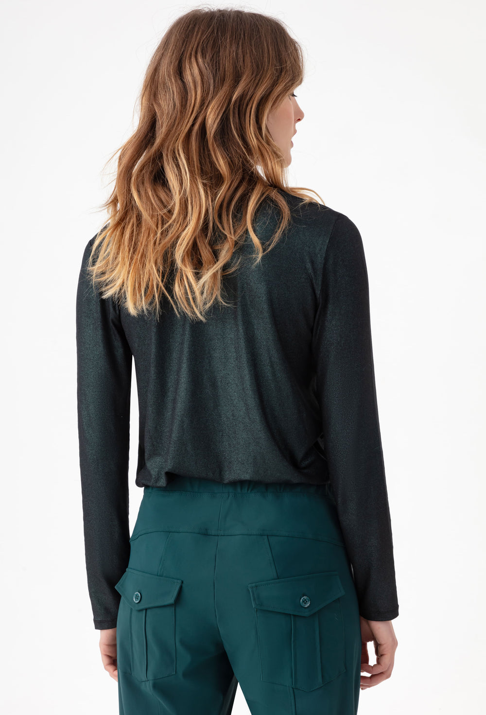 Tee-shirt Stella manches longues vert emeraude irisé 3