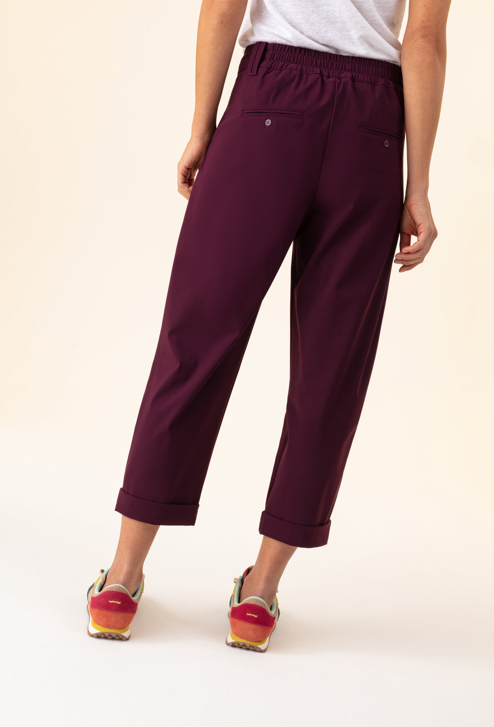 Pantalon Tiare prune en jersey technique 3